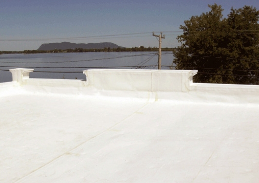 Toit blanc membrane pleine adhérance